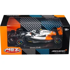 Modelbil - Formel 1 McLaren - Hvid/orange - Racerbil nr 4