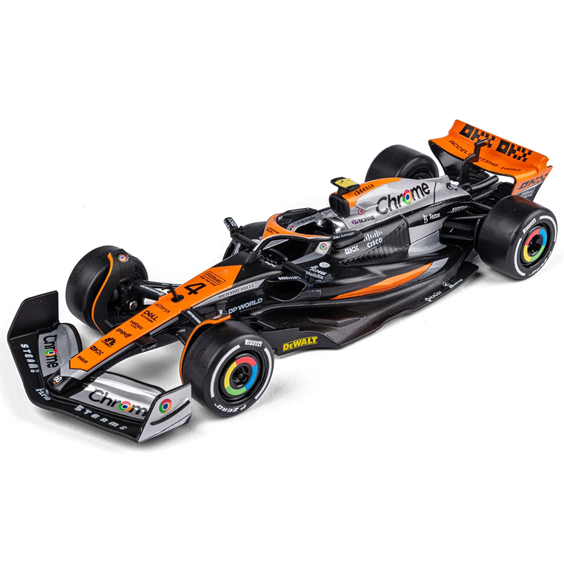Modelbil - Formel 1 McLaren - Sort/Orange - Racerbil nr 4