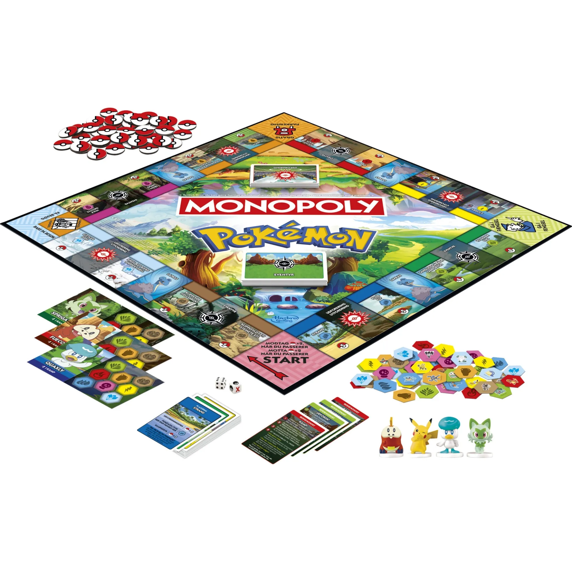 Monopoly Pokémon brætspil med fangst og trænerkampe - 2-4 spillere
