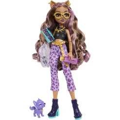 Monster High Clawdeen Wolf basisdukke - 8 tilbehørs dele - 30 cm
