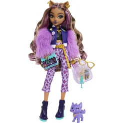 Monster High Clawdeen Wolf basisdukke - 8 tilbehørs dele - 30 cm