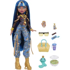 Monster High Cleo De Nile basisdukke - 8 tilbehørs dele - 30 cm