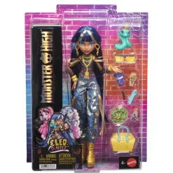 Monster High Cleo De Nile basisdukke - 8 tilbehørs dele - 30 cm