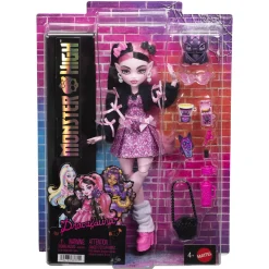 Monster High Draculaura basisdukke - 8 tilbehørs dele - 30 cm