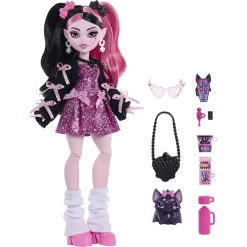 Monster High Draculaura basisdukke - 8 tilbehørs dele - 30 cm