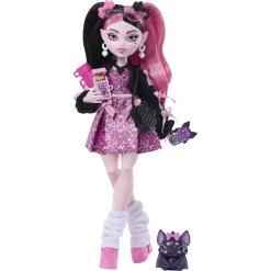 Monster High Draculaura basisdukke - 8 tilbehørs dele - 30 cm