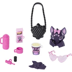 Monster High Draculaura basisdukke - 8 tilbehørs dele - 30 cm