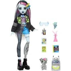Monster High Frankie Stein basisdukke - 9 tilbehørs dele - 30 cm