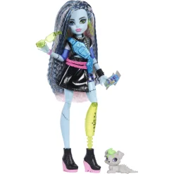 Monster High Frankie Stein basisdukke - 8 tilbehørs dele - 30 cm