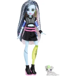 Monster High Frankie Stein basisdukke - 8 tilbehørs dele - 30 cm