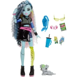 Monster High Frankie Stein basisdukke - 8 tilbehørs dele - 30 cm