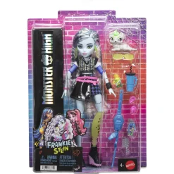 Monster High Frankie Stein basisdukke - 8 tilbehørs dele - 30 cm