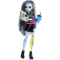 Monster High Frankie Stein basisdukke - 8 tilbehørs dele - 30 cm