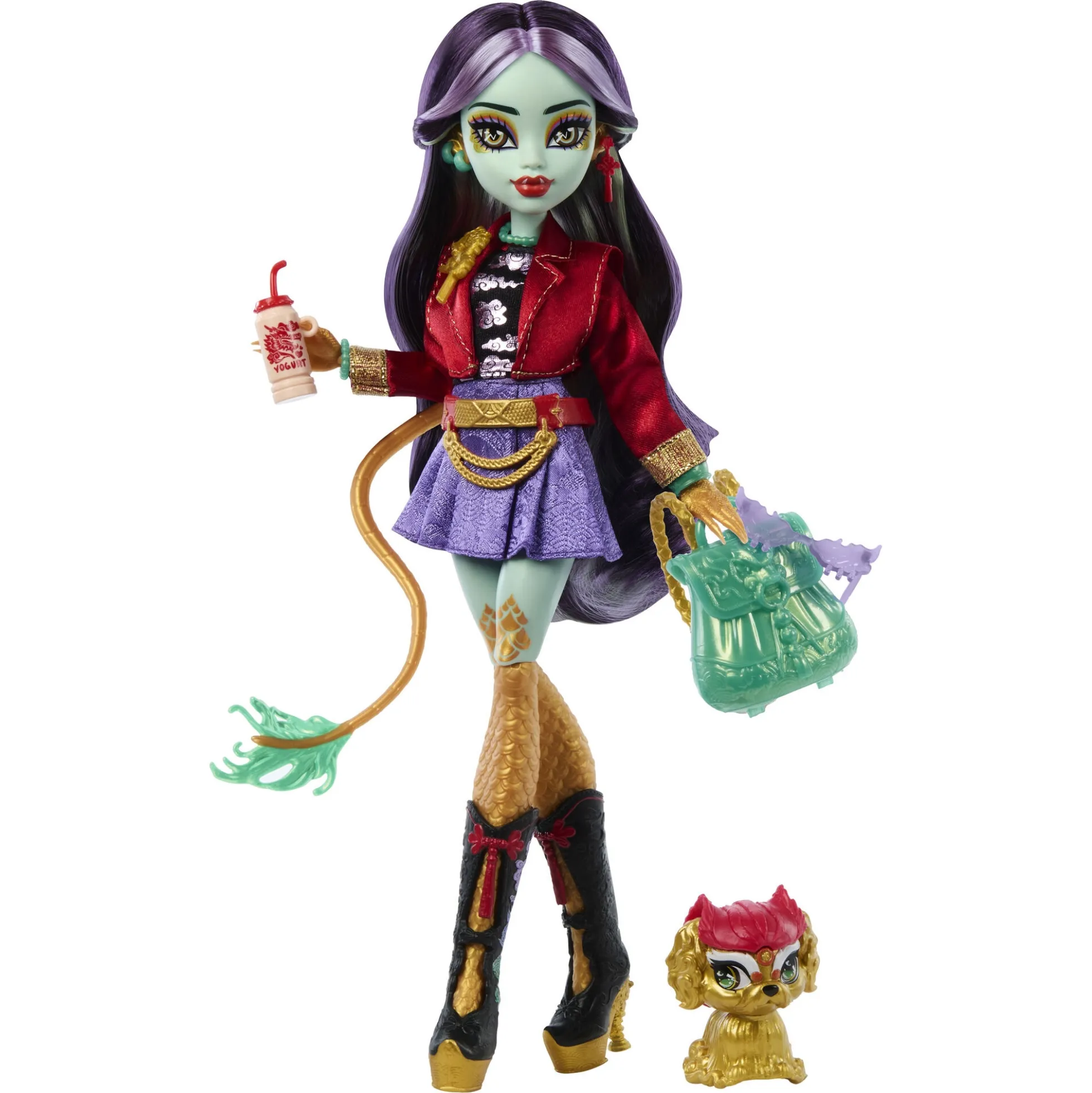 Monster High Jinafire Long basisdukke - 8 tilbehørs dele - 30 cm