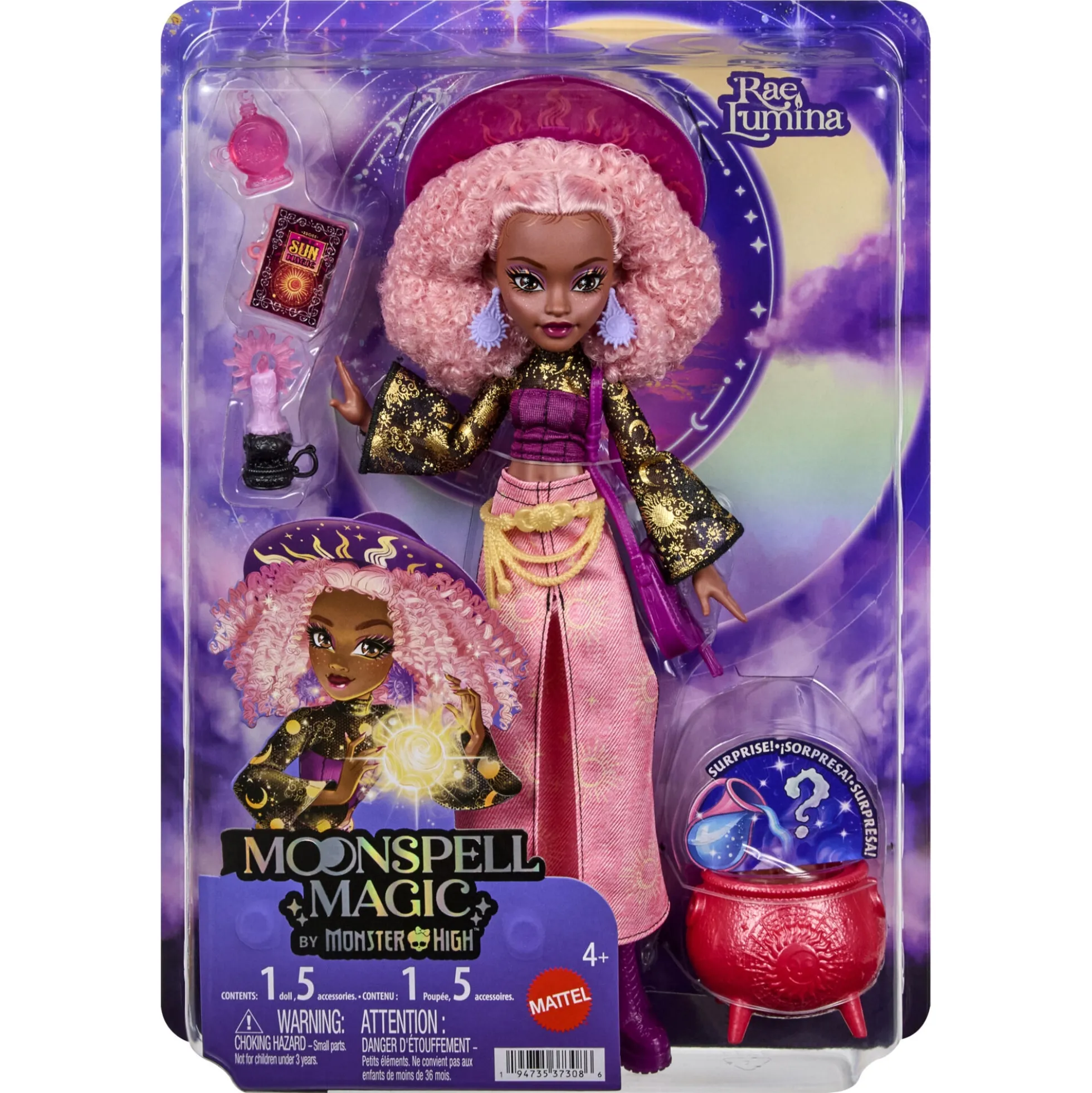 Monster High Moonspell dukke Magic Rae dukke - Magisk fantasy leg - 30 cm
