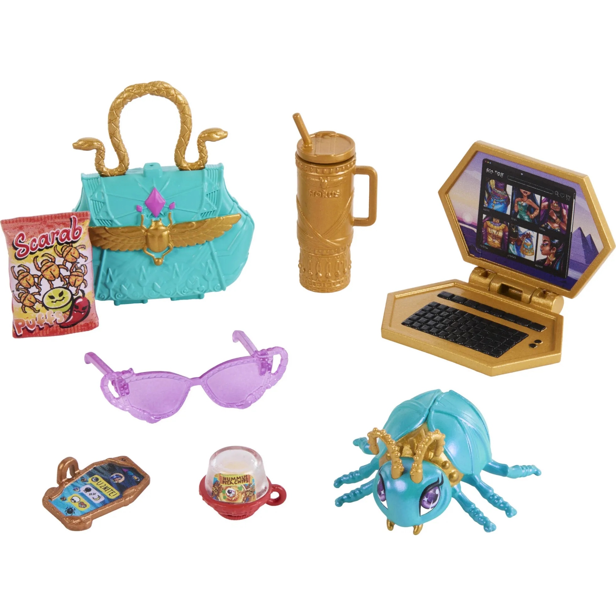 Monster High Nefera De Nile basisdukke - 8 tilbehørs dele - 30 cm