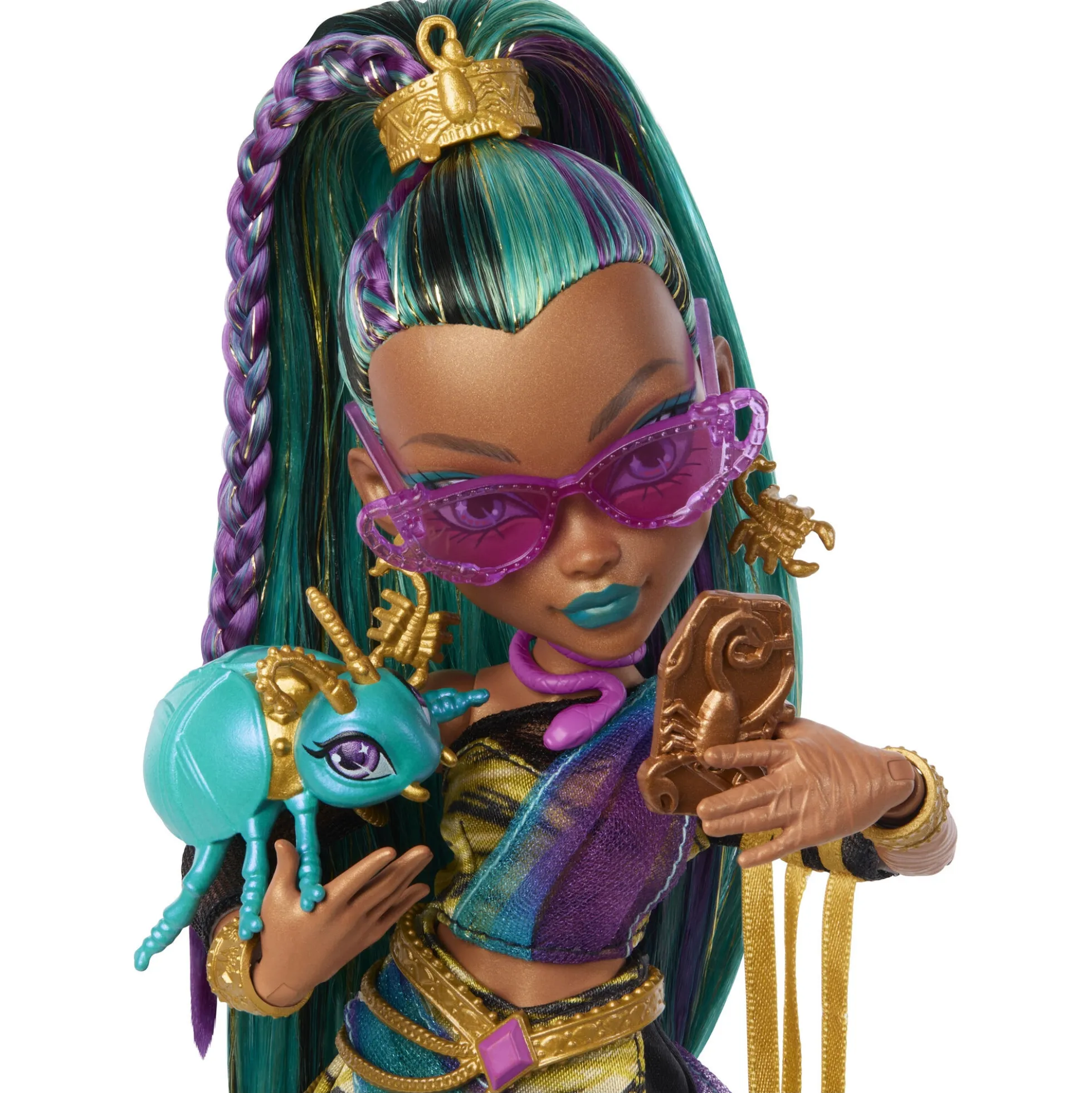 Monster High Nefera De Nile basisdukke - 8 tilbehørs dele - 30 cm