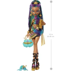 Monster High Nefera De Nile basisdukke - 8 tilbehørs dele - 30 cm