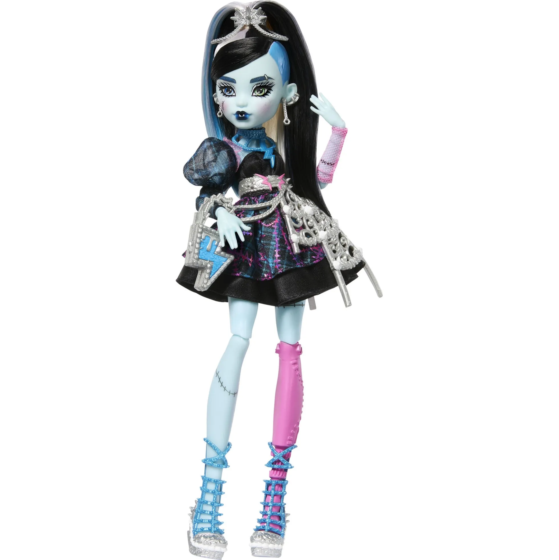 Monster High Scary Sweet Birthday Frankie Stein dukke - 8 tilbehørs dele - 30 cm