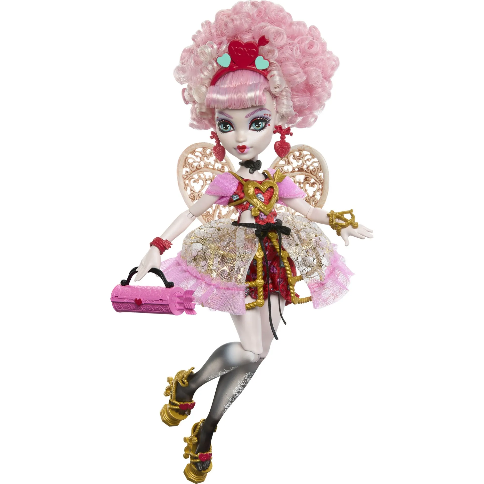 Monster High Scary Sweet Birthday Cupid Asteria dukke - 30 cm - 8 tilbehørsdele - 30 cm