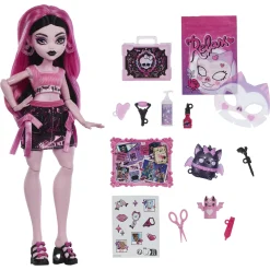 Monster High Self-Scare Secrets Draculaura dukke - 13 tilbehørs dele - 30 cm