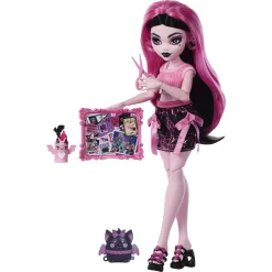 Monster High Self-Scare Secrets Draculaura dukke - 13 tilbehørs dele - 30 cm