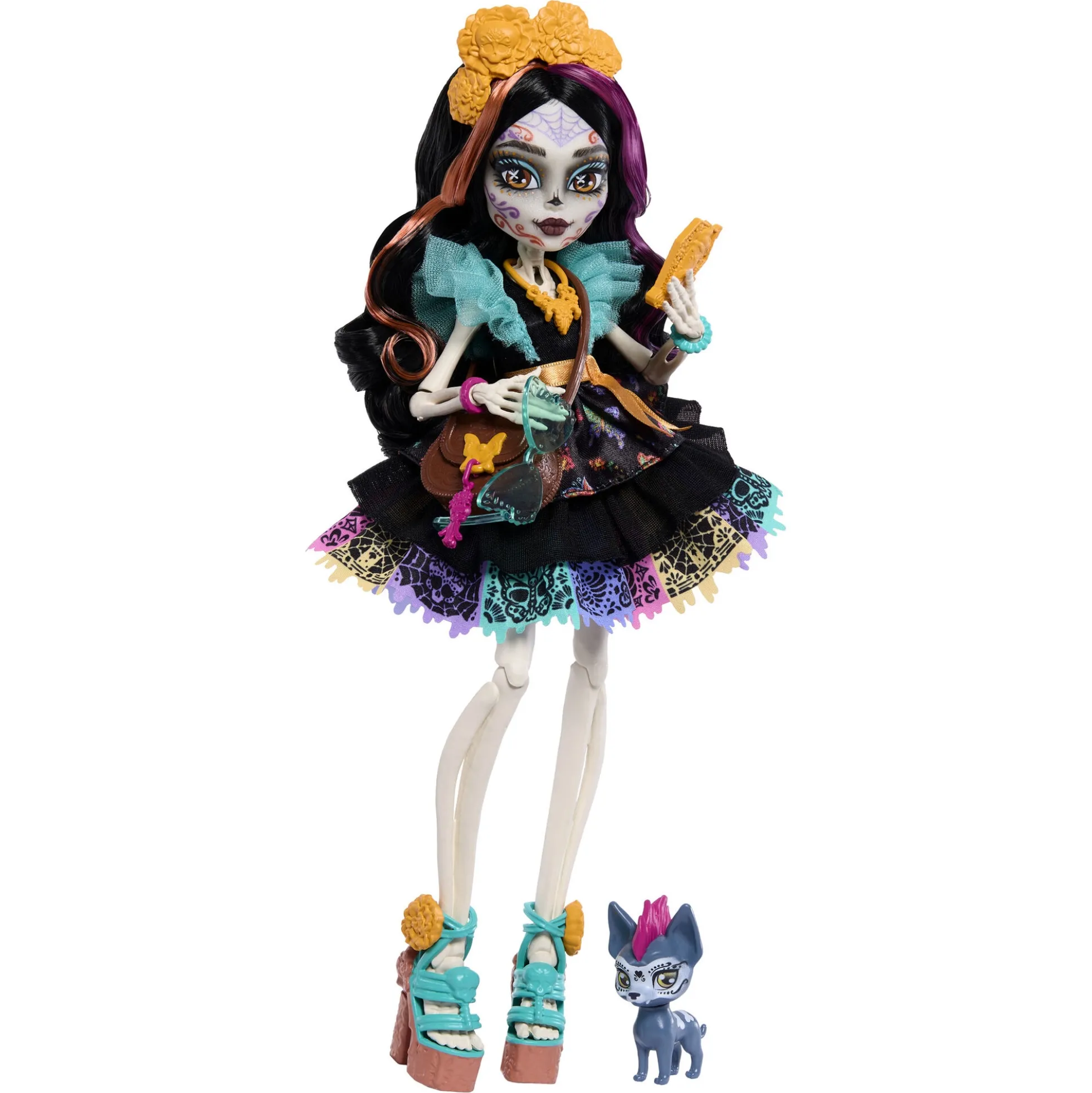 Monster High Skelita Calaveras basisdukke - 8 tilbehørs dele - 30 cm