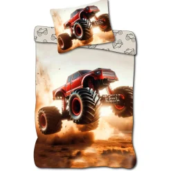Monstertruck sengetøj - 100% bomuld - Børnesengetøj 140x200 cm