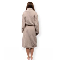 Morgenkåbe str. 8-10 år - 100% blød fleece børnekåbe - Sand