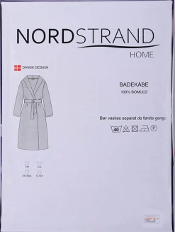 Morgenkåbe - Str. S/M - 100% bomuld - Badekåbe - Sort - Nordstrand Home