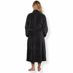 Morgenkåbe str. XXL/XXXL - 100% blød fleece - Mørkegrå