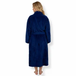 Morgenkåbe str. XXL/XXXL - 100% blød fleece - Blå