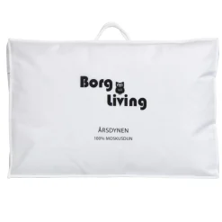 100% moskusdundyne - NOMITE helårsdyne (allergivenlig) - 140x220 cm - Ekstra fint bomuldssatin bolster - Borg Living Årsdynen 2026