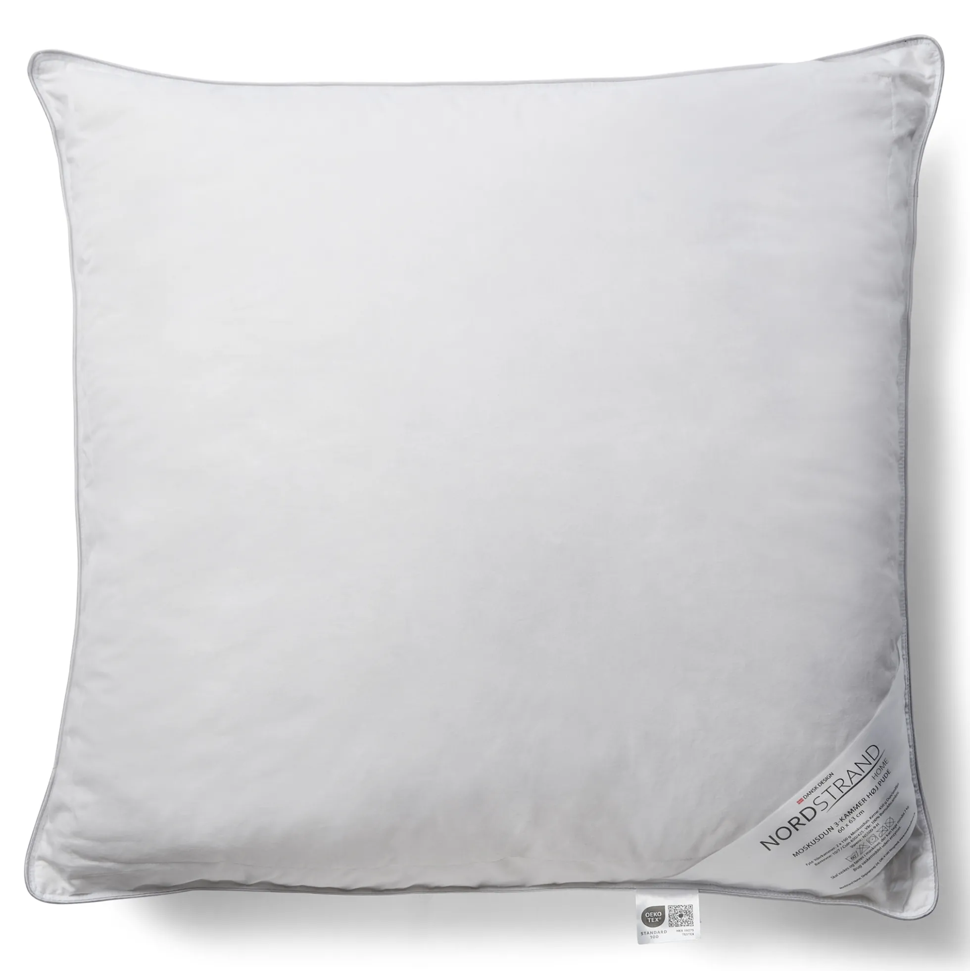 Moskusdun hovedpude - Høj pude - 3 kammer dunpude - 60x63 cm - Nordstrand Home moskusdunpude