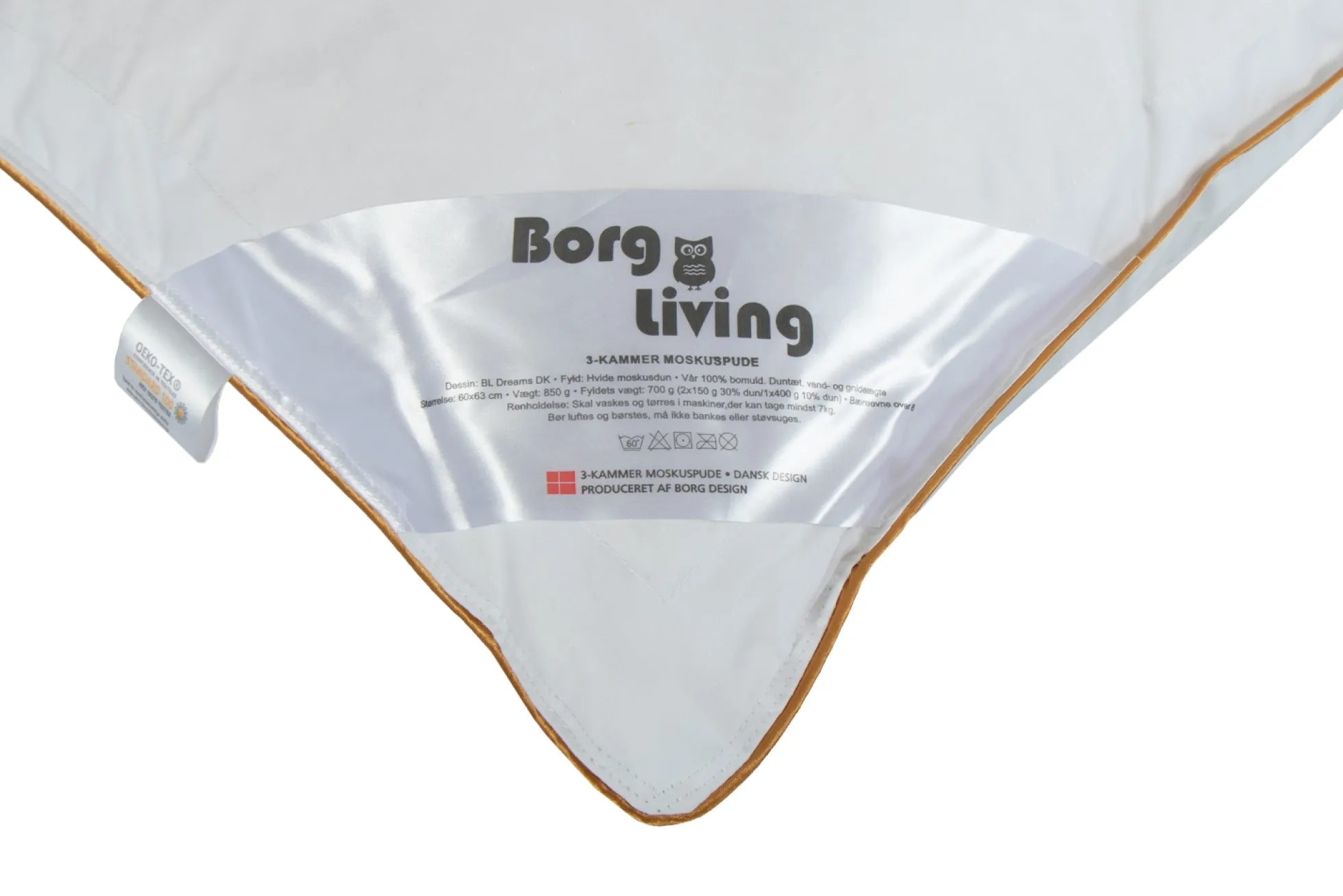 Moskusdun hovedpude - mellem - 60x63 cm - 3 kamre hovedpude - Borg Living - Dream