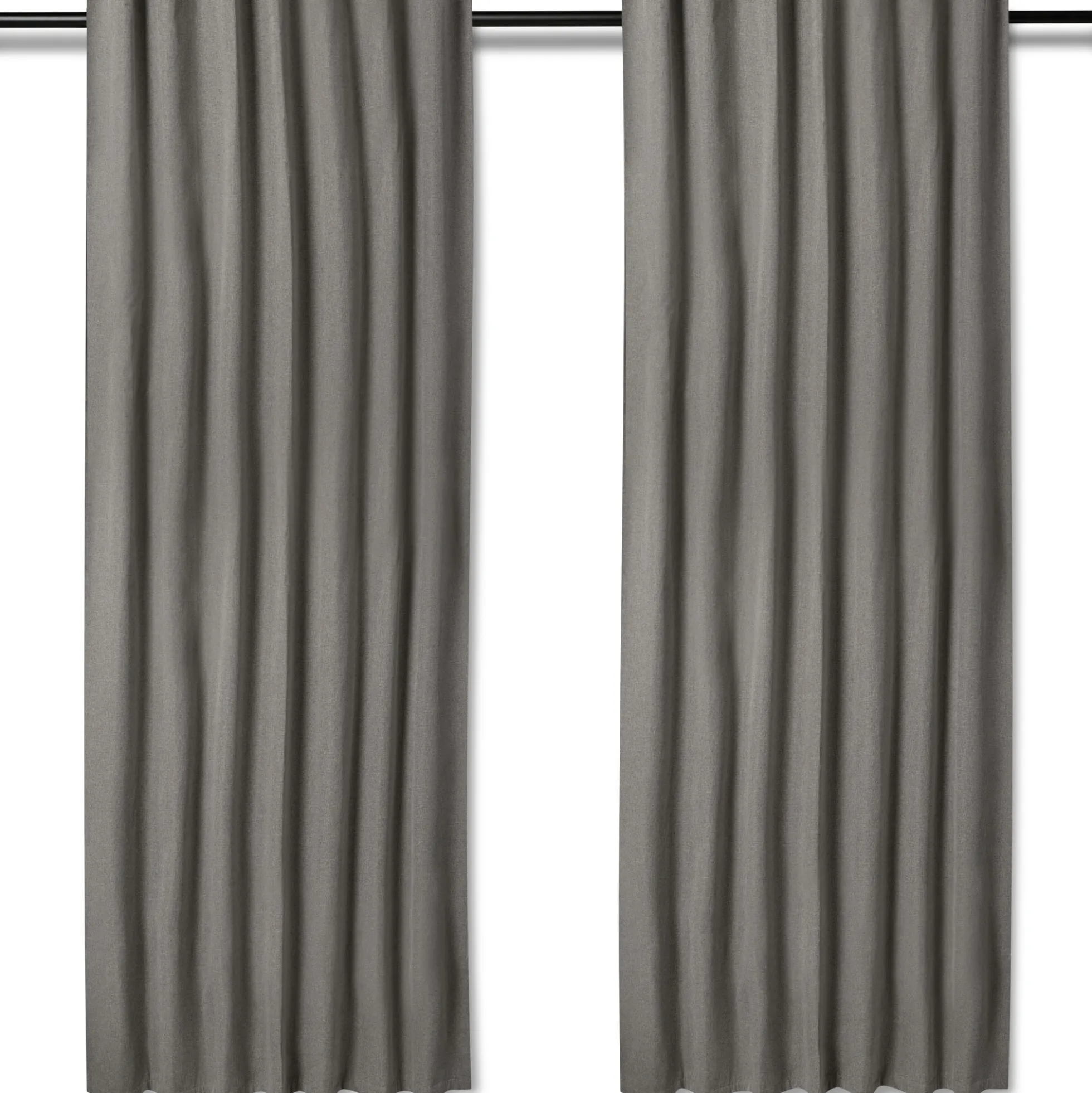 Mørklægningsgardin - 1 stk. færdigsyet gardin 140x175 cm - Grå - Nordstrand Home blackout gardinlængder med rynkebånd