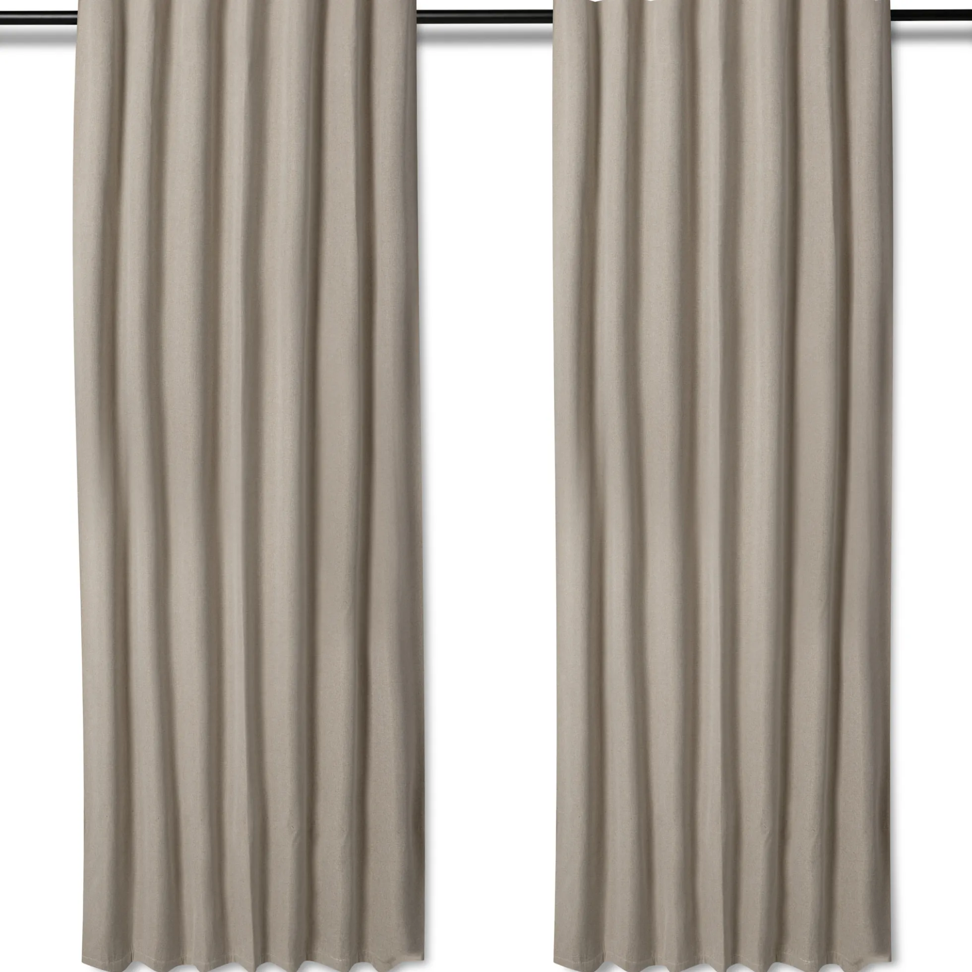Mørklægningsgardin - 1 stk. færdigsyet gardin 140x175 cm - Beige - Nordstrand Home blackout gardinlængder med rynkebånd