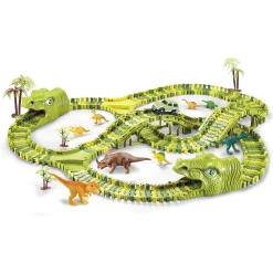 MultiTrack Dinosaur fleksibel racerbane med tunnel og bro - 240 dele