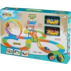 MultiTrack Glow selvlysende racerbane med loop og 2 lysende biler - 220 dele