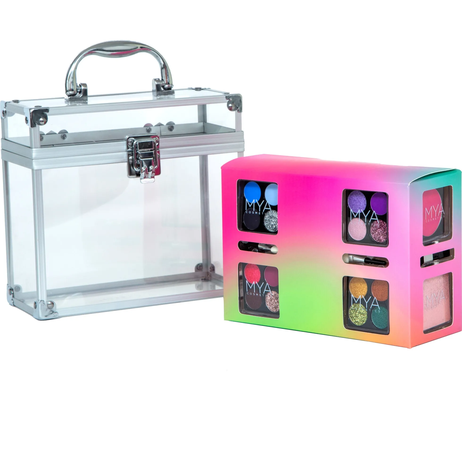 MYA Transparent makeupkuffert med indhold