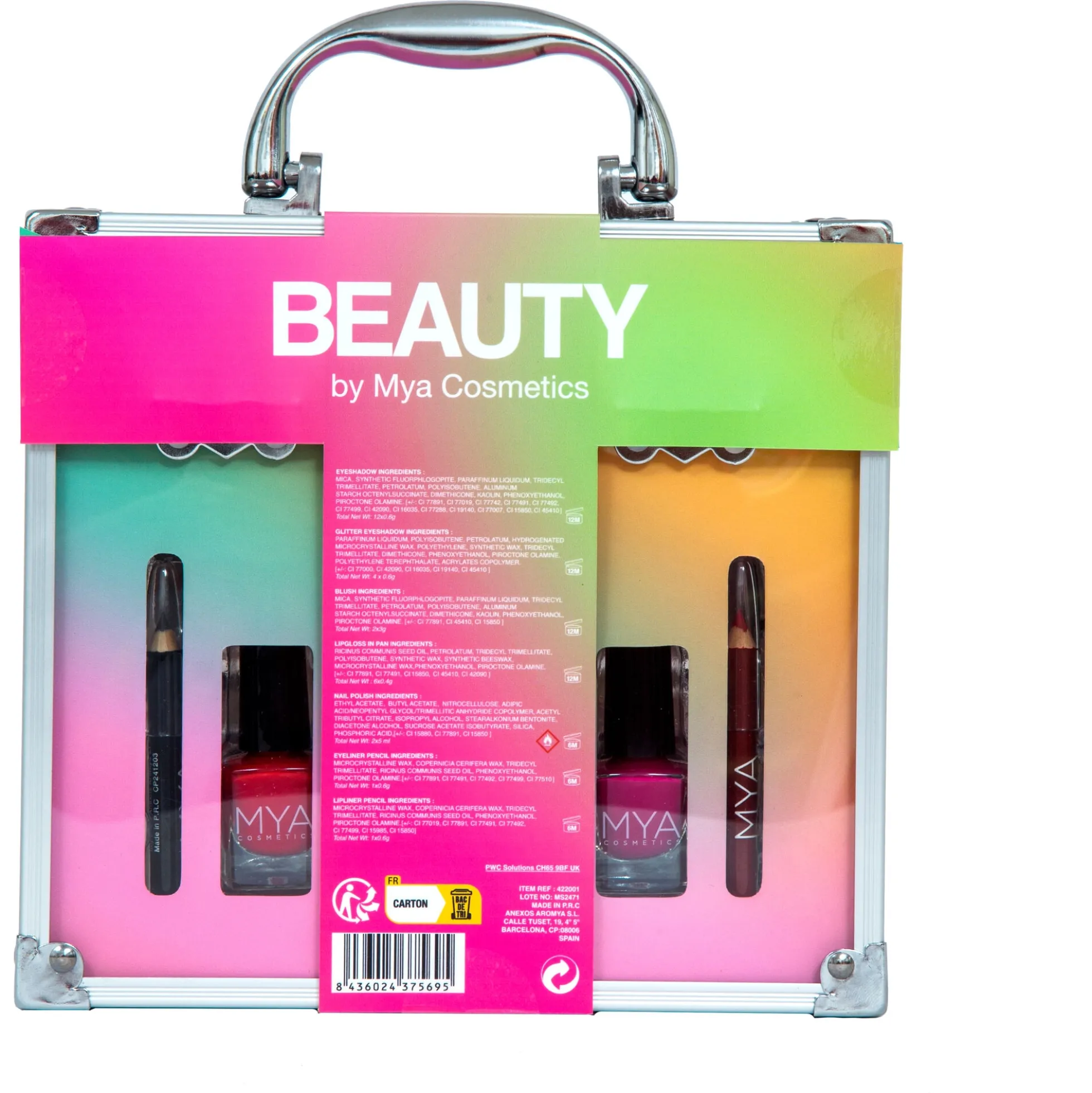 MYA Transparent makeupkuffert med indhold