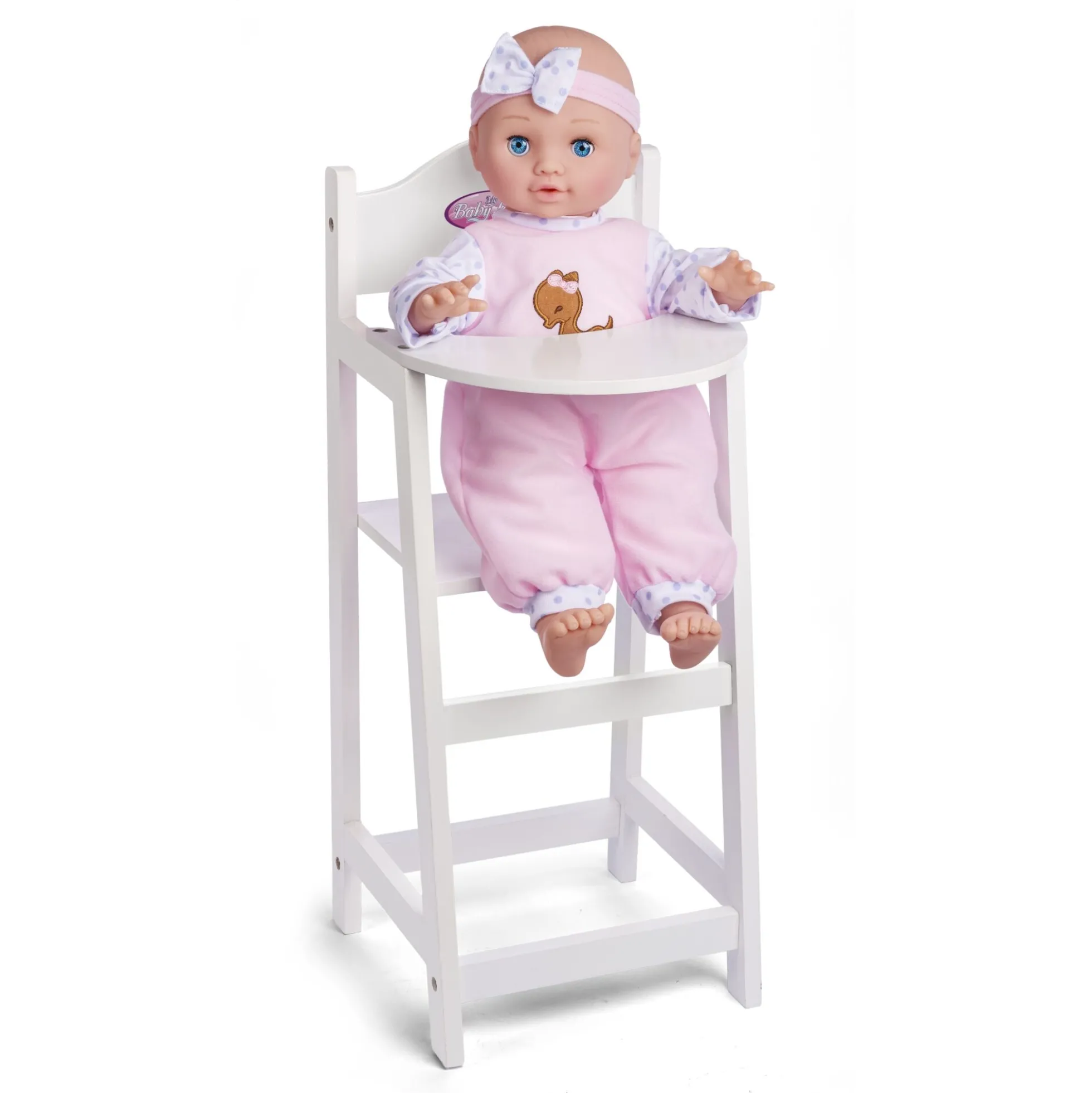 My Baby dukkehøjstol i træ til 40-60 cm dukker - 51x21x24 cm