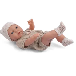 My Baby Liva babydukke til dukkeleg - beige sparkedragt - 41 cm