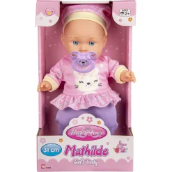 My Baby softbody dukke med sut - lyserød nederdel - 31 cm