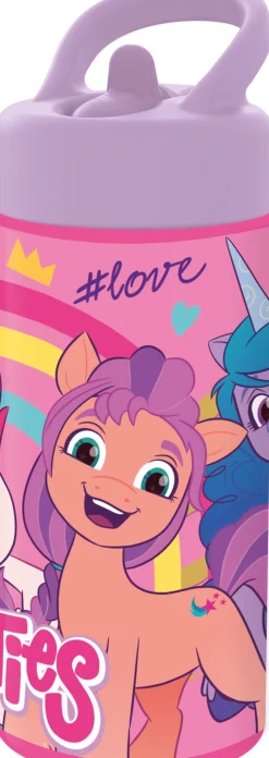 My Little Pony drikkedunk - Vandflaske med flipfunktion og sugerør