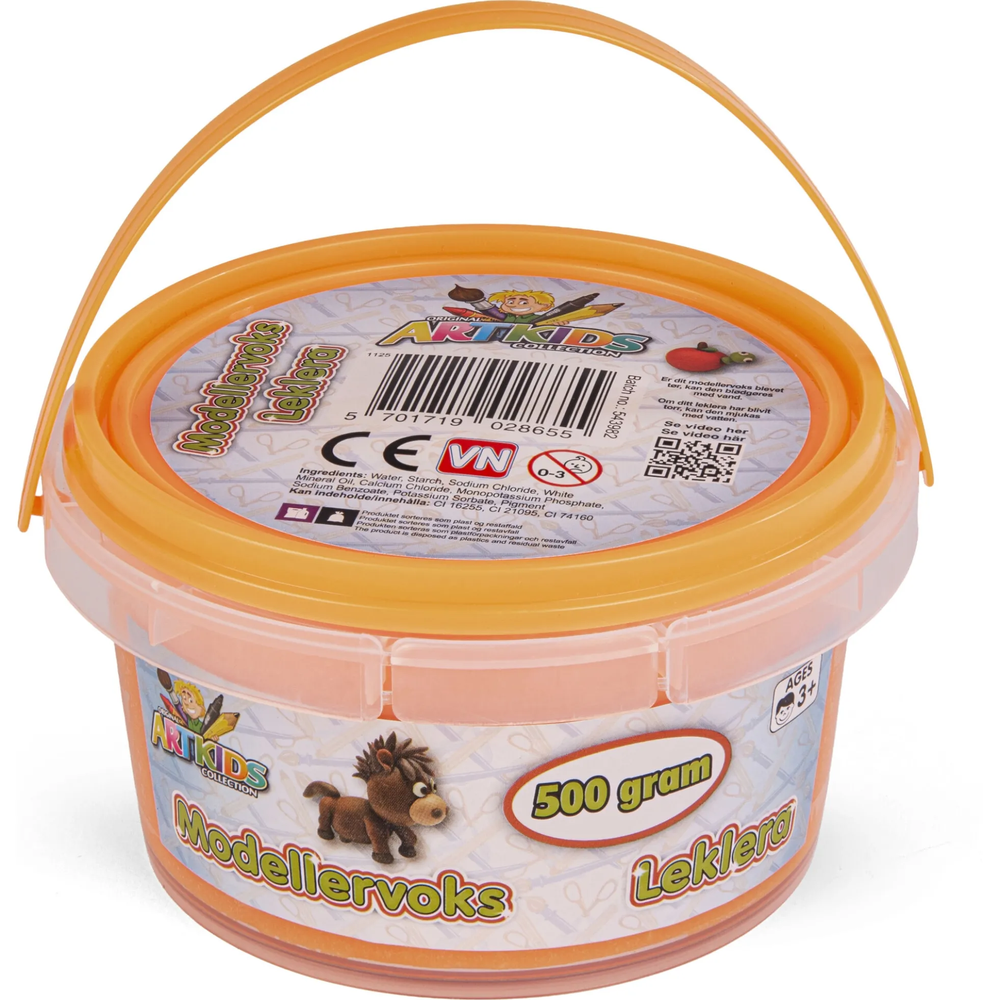 Neon orange modellervoks i spand - 500 g voks