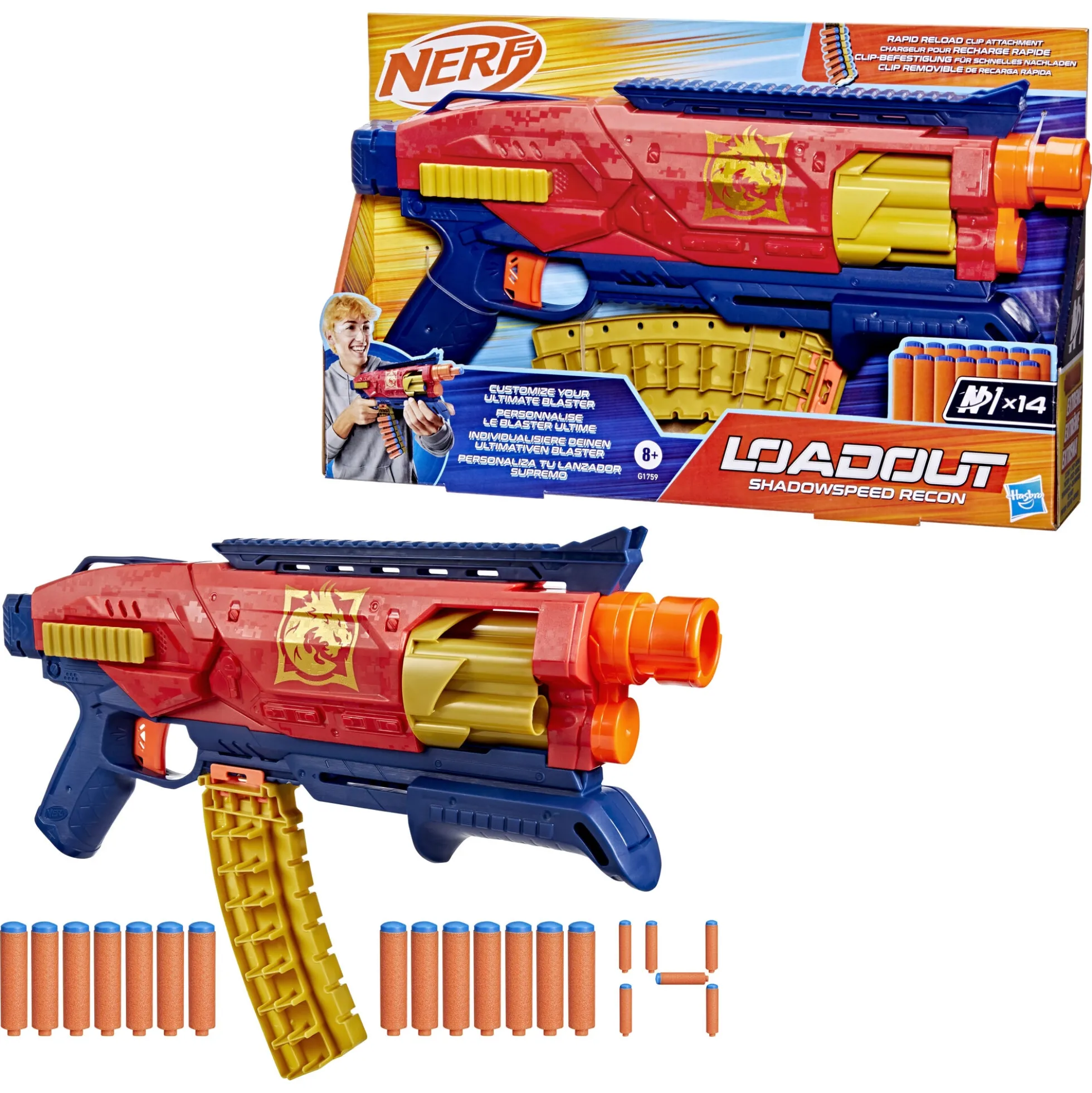 NERF LoadOut Shadowspeed Recon blaster - inkl. 14 patroner
