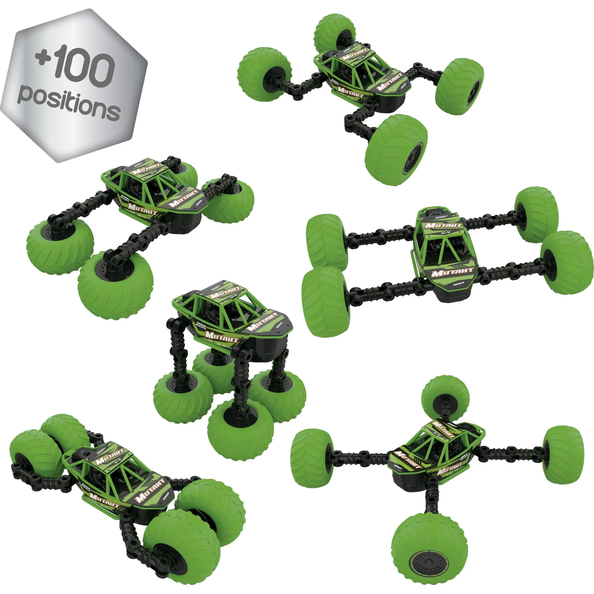 Ninco Mutant fjernstyret stuntkøretøj - Juster hjulene som du har lyst - 19.5 cm