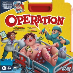 Operation brætspil med pincet, lys og lyd - 2-4 spillere - 52x26 cm