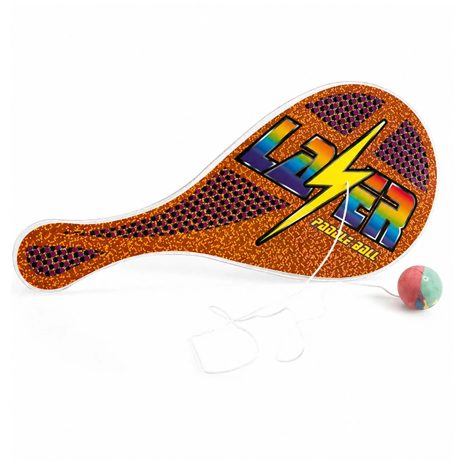 Paddleball 12x27 cm - Klassisk boldspil i orange